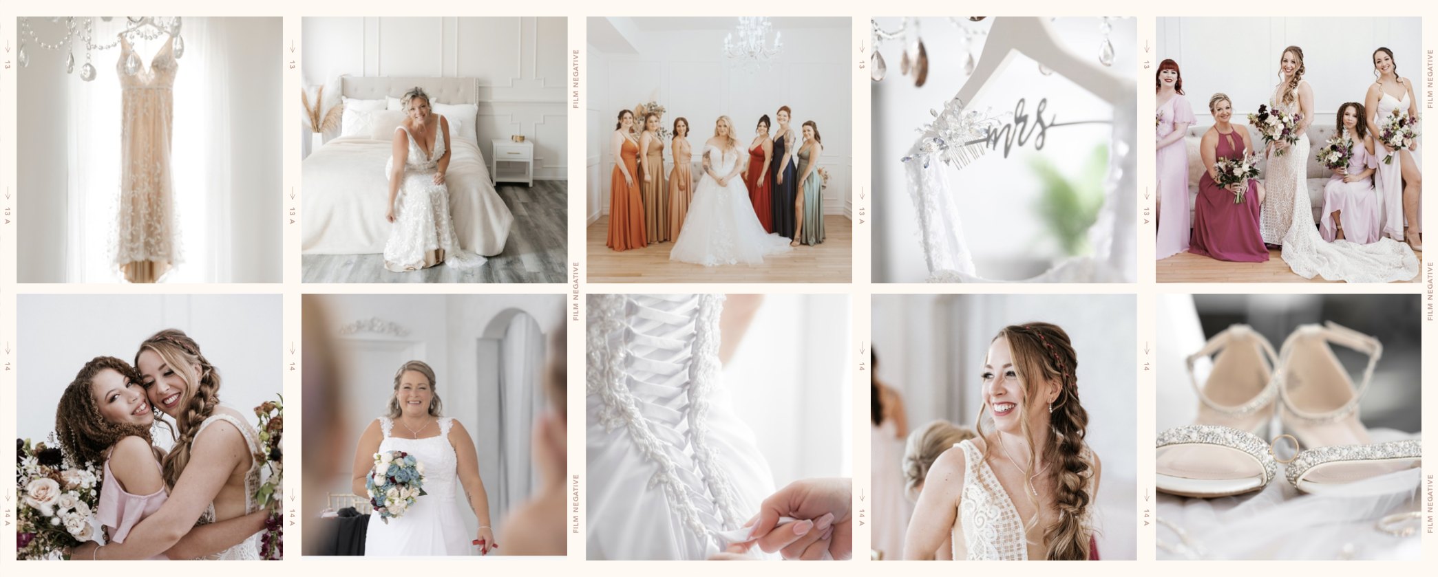 Brides and bridesmaids getting ready in the Bridal Suite at The Vintage Loft
