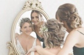 Getting ready at the mirror